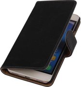 Zakelijke Book Case Telefoonhoesje Geschikt voor de Huawei Honor 4 A / Y6 - Portemonnee Hoesje - Pasjeshouder Wallet Case - Zwart