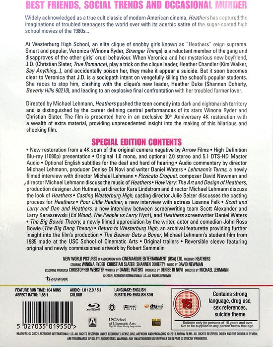 Heathers [Blu-ray] (Blu-ray) | Dvd's | bol.com