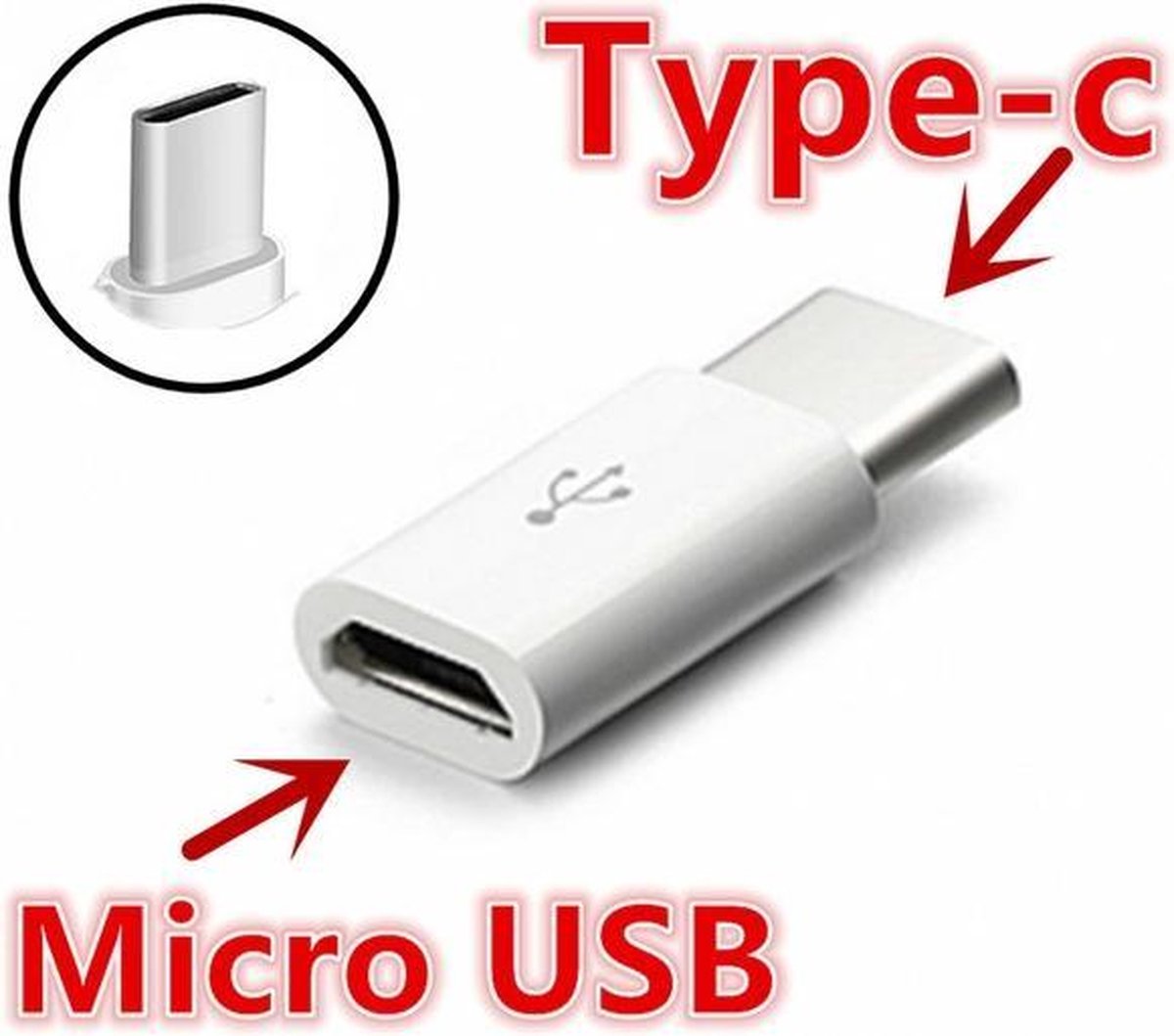 erger maken Let op Knikken USB verloop-stekker / adapter Female micro USB naar Male USB type C 3.1 |  bol.com