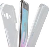 Hoesje geschikt voor Samsung Galaxy J3 (2016) - Volledige 360 Graden Bescherming (Voor en Achterkant) Edged Siliconen Gel TPU Case Screenprotector Transparant Cover Hoesje - (0.5mm)