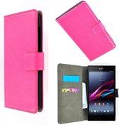 Sony Xperia M2 Aqua Wallet Bookcase hoesje Roze