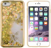 Colorfone PREMIUM CoolSkin Liquid / Glitter / Siliconen / Gel / TPU / Softcase / Hoesje / Cover / Case voor de Apple iPhone 7 Plus Vlinder Goud