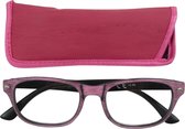 Lilly&June Leesbril Brushed Roze +1.75 - Met Bijpassend Etui