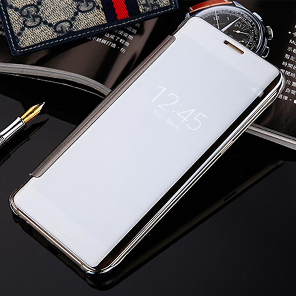 Clear View Cover voor Samsung Galaxy S8+ _ Zilver