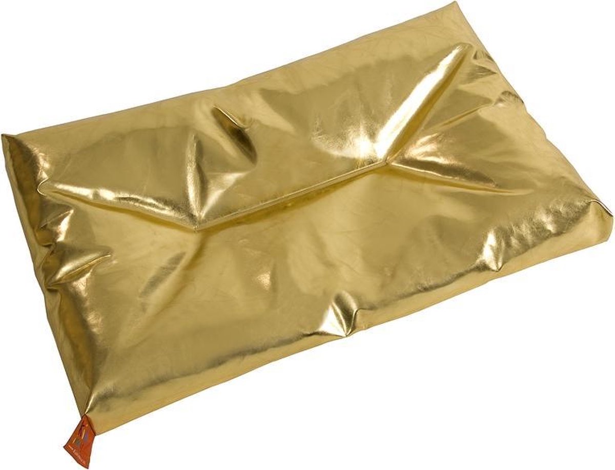 Goedkoopste KidZ ImpulZ Groot Aankleedkussen XXL 90x50 cm - 10 cm dik - Gevuld met korrels - Goud
