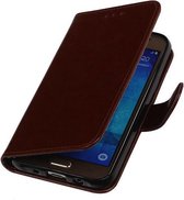 MP Case Bruin flex-line TPU booktype voor de Samsung Galaxy J3 (2016) wallet case
