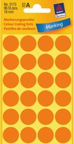 Étiquette Avery Zweckform 3173 rond 18mm orange clair 96 pièces