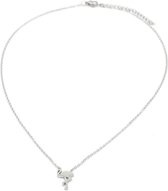 Ketting met Flamingo - RVS - Lengte verstelbaar 40-47 cm - Zilverkleurig - Musthaves