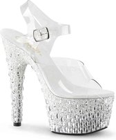 Pleaser Sandaal met enkelband, Paaldans schoenen -40 Shoes- ADORE-708MR-5 US 10 Wit
