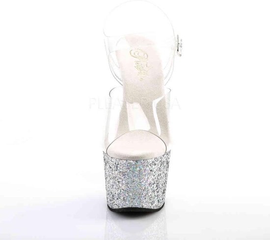 Pleaser Sandale avec bride à la cheville -42 Chaussures- ADORE-708LG US 12 Argenté