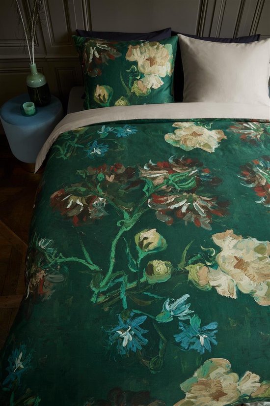 Beddinghouse x Van Gogh Museum Peonies dekbedovertrek - Lits-Jumeaux - 240x200/220 - Groen