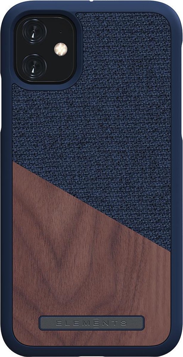 Nordic Elements Frejr back cover voor Apple iPhone 11 - Marineblauw / walnoot