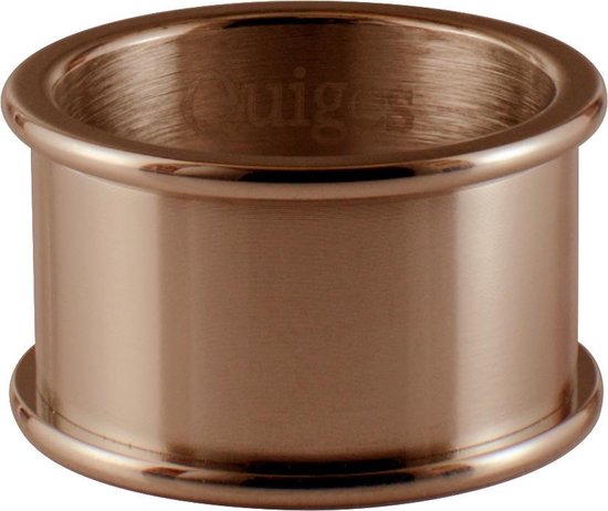 Quiges Stapelring Ring - Basisring  - Dames - RVS roségoudkleurig - Maat 18.5 - Hoogte 10mm