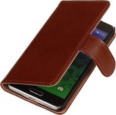 PU Leder Bruin Samsung Galaxy Alpha Book/Wallet Case/Cover Hoesje