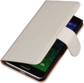 PU Leder Wit Samsung Galaxy Alpha Book/Wallet Case/Cover Hoesje