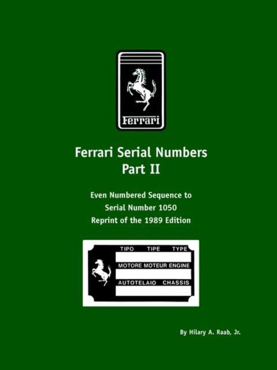Ferrari Serial Numbers Part II - cover