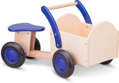 New Classic Toys Houten Bakfiets - Road Star - Blank/Blauw - Zadelhoogte is 24 centimeter