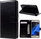 Oil Wax Leather Wallet Stand case hoesje Samsung Galaxy S7 zwart