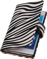 Zebra Bookstyle Wallet Case Hoesje voor Sony Xperia M5 Wit