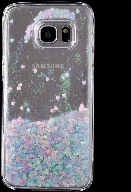 ~ kant steeg majoor Samsung Galaxy S7 Edge hoesje - Glitter mix hartjes | bol.com