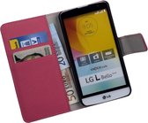 HC Roze LG L Bello Bookcase Wallet Cover Hoesje