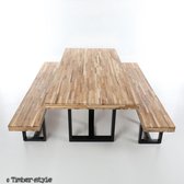 TeakStick set Solide - Teak hout - buiten en binnen - 225x100x78 cm. - Timberstyle