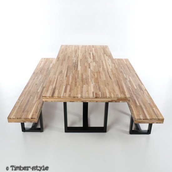 TeakStick set Solide - Teak hout - buiten en binnen - 225x100x78 cm. - Timberstyle
