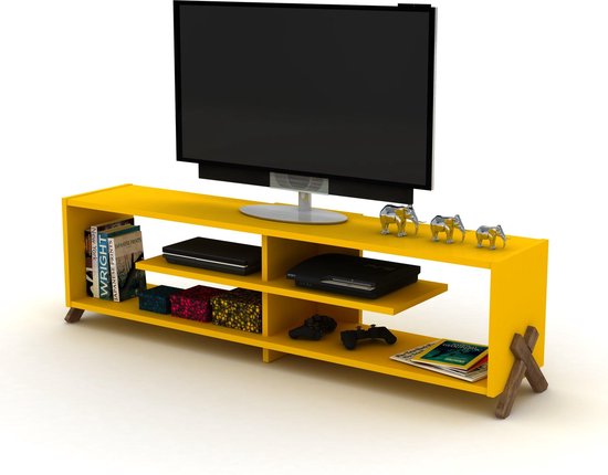 Kipp TV meubel (Okkernoot-Geel) bol.com