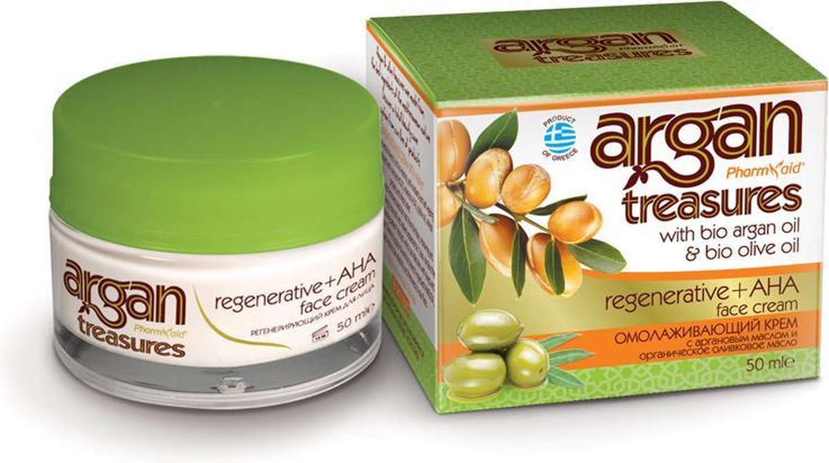 Pharmaid Argan Treasures Regeneratieve AHA gezichtscrème 50ml | Bio Arganolie |