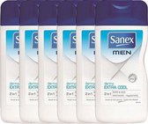 Sanex Men Douchegel 2 In 1 Dermo Extra Cool - Voordeelverpakking 6 x 250 ml
