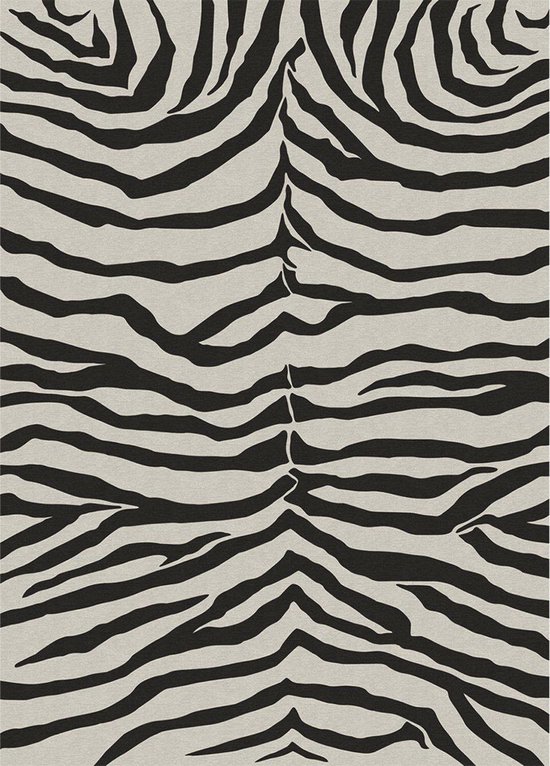 - Zebra Safari Black (150cm 210 cm) Wasbaar vloerkleed |