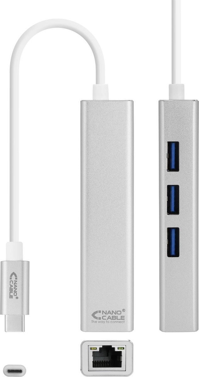 USB 3.0 naar Gigabit Ethernet Converter NANOCABLE 10.03.0404 Ziverachtig