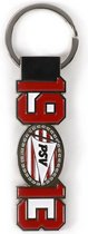 Psv Sleutelhanger Logo 1913 Metaal Zilver/rood/wit 7 X 2 Cm