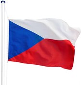 Vlaggenmast in hoogte verstelbaar - aluminium - incl. vlag Tsjechië - max. hoogte 565cm - 402858