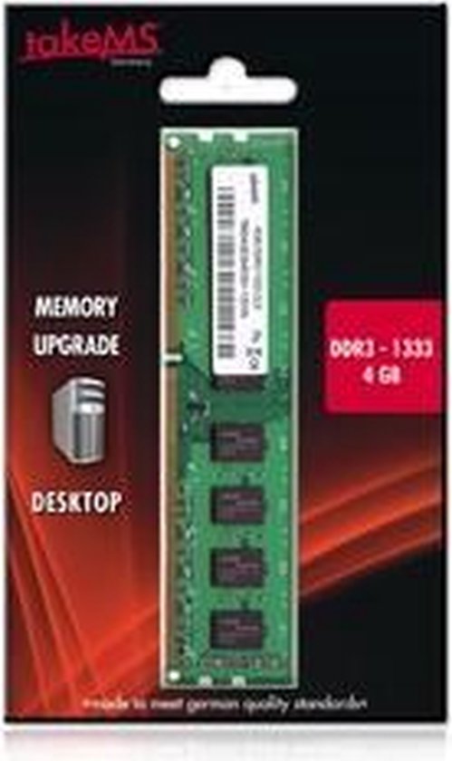 takeMS 2GB DIMM DDR3-1333 (128Mx8) CL9 2GB DDR3 1333MHz geheugenmodule