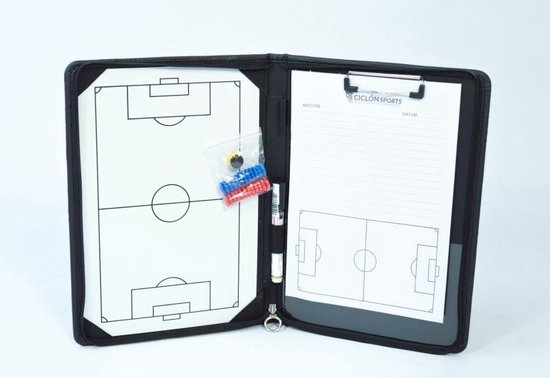 Tactiekmap / coachmap voetbal - voetbaltrainer - lederen map inclusief accessoires - Ciclón Sports