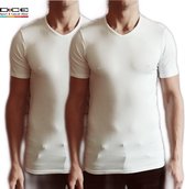 DICE 2-pack heren T-shirt V-hals wit maat L
