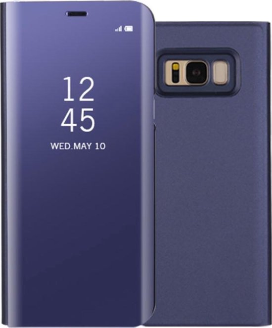 Afscheid plastic Beweren Samsung Galaxy S8 Plated Spiegel Oppervlak Flip Leren Smart View Hoesje -  Paars | bol.com