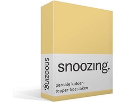 Snoozing - Topper - Hoeslaken - Tweepersoons - 150x200 cm - Percale katoen - Geel