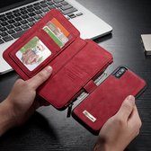 CASEME 2-in-1 Multifunctioneel Portemonnee Pasjeshouders Split Leren Hoesje iPhone X - Rood