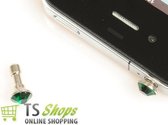 Diamond Bling Earphone Jack anti dust plug Dark Green voor Apple iPad iPhone iPod