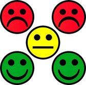 2DOBOARD Smiley Magneten Mix - 5 cm - 5 stuks: 2 Groen, 2 Rood en 1 Geel - Weekplanner Whiteboard - Planbord Kinderen Koelkast - Weekplanner kind - Planbord kind