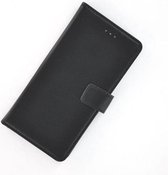 Wallet bookcase luxe effen zwart hoesje voor Huawei Y7 Prime