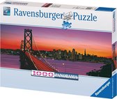 Ravensburger puzzel San Francisco Oakland Bay Bridge Bij Nacht - Legpuzzel - 1000 stukjes