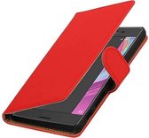 Bookstyle Wallet Case Hoesjes Geschikt voor Sony Xperia X Performance Rood