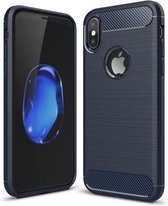 Armor Brushed TPU Hoesje iPhone X - Blauw