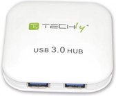 TECHly IUSB3-HUB4-WH 1 + 4 poorten USB 3.2 Gen 1-hub Wit