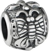 Quiges - 925 - Zilveren - Bedels -Sterling zilver - Beads - Vlinder Kraal Charm - Geschikt – voor - alle bekende merken - Armband Z023