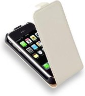 Geschikt voor iPhone 5 / 5s / SE Hoes Lederlook Flip Case Hoesje Wit Pearlycase