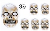 6x Halloween Masker transparant skull